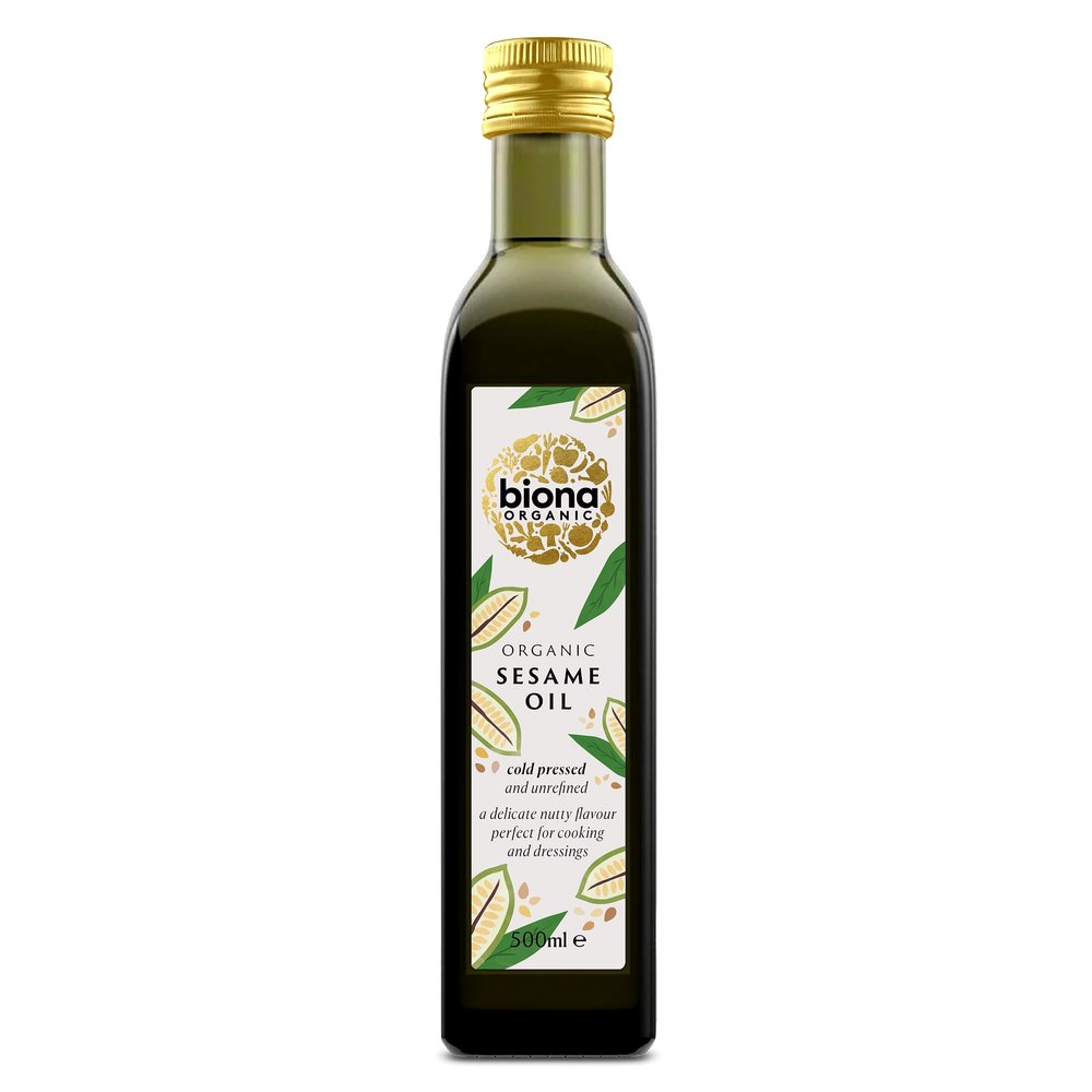 Biona Organic Sesame Seed Oil, 500ml - From Organic Sesame Seeds - Cold Pressed and Unrefined - Delicate Nutty Flavour - Multi-purpose Oil