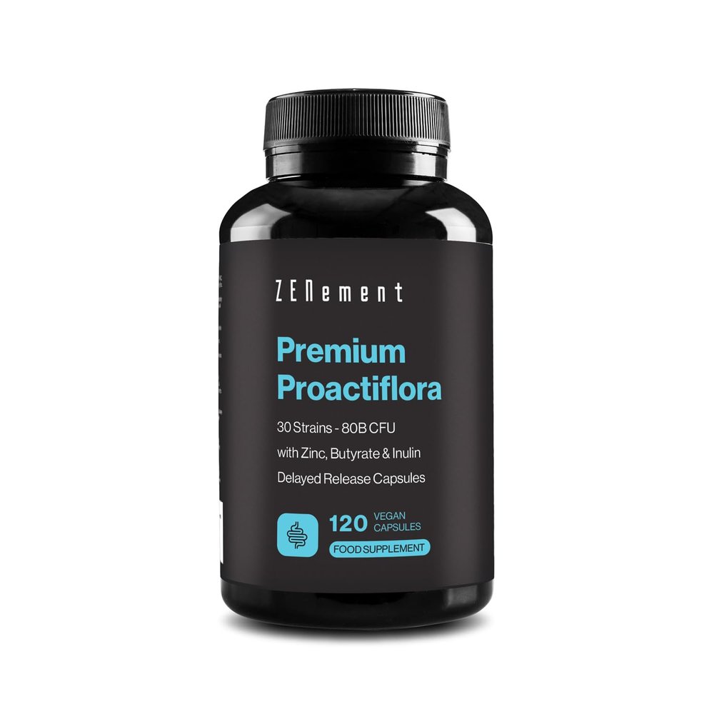 Probiotics, Prebiotics and Postbiotics for Gut Health, 120 Delayed-Release Capsules - 30 Strains (80 Billion CFU) per Dose + Inulin + Butyrate + Zinc - Digestive Support and Immune System