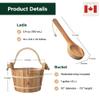 Northwood Sauna - Sauna Bucket and Ladle Set - Handmade from Canadian Red Cedar Wood - Plastic Liner and Rope Handle view 3