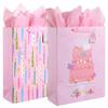 2 Pack 16" Extra Large Gift Bag with Tissue Paper for Girls view 1