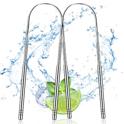 Artcut Tongue Scraper, 2 Pack Stainless Steel Tongue Scrapers for Adults, Tongue Cleaner, Tounge Scraper U-Shaped Design, Metal Tongue Scraper for Oral Hygiene and Fresh Breath, Toungescraper 2