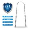 Artcut Tongue Scraper, 2 Pack Stainless Steel Tongue Scrapers for Adults, Tongue Cleaner, Tounge Scraper U-Shaped Design, Metal Tongue Scraper for Oral Hygiene and Fresh Breath, Toungescraper 2 view 3