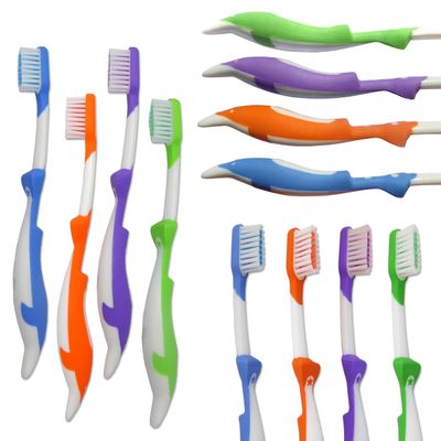 20 Children's Toothbrushes ~ Bulk Packs Kids Manual Brushes (Dolphin)