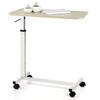 GUNEL Medical Overbed Bedside Table with Rolling Wheels, Height Adjustable Hospital Bed End Table C Shape Sofa Side Table, Laptop Table, 80x40x106cm view 1