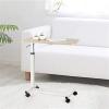 GUNEL Medical Overbed Bedside Table with Rolling Wheels, Height Adjustable Hospital Bed End Table C Shape Sofa Side Table, Laptop Table, 80x40x106cm view 2