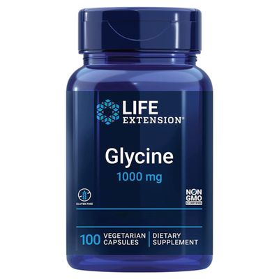 Life Extension, Glycine 1000mg, High-Dose, 100 Vegan Capsules, Laboratory Tested, Gluten-Free, Vegetarian, Soy-Free, Non-GMO, Amino Acid Nutrition, Glycine Supplement