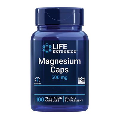 Life Extension, Magnesium Caps, 500mg, 100 Vegan Capsules, high-Strength Minerals Supplement, Gluten-Free, Vegetarian, SOYA-Free, Non-GMO, with Magnesiumcitrate