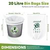 20 Liter Bin Bags Biodegradable - Food Waste Bags 100PCS Small Bin Liners Degradable Compost Bags 100% Recycled - Garbage Bags Rubbish bags for Kitchen, Toilet, Bedroom, Office, Household view 3