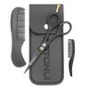 STONLI 5" Beard and Moustache Scissors with Comb & Pouch - Small Hairdressing Scissors - Nose, Ear & Eyebrows Hair Scissor (Black) view 1