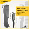 STONLI 5" Beard and Moustache Scissors with Comb & Pouch - Small Hairdressing Scissors - Nose, Ear & Eyebrows Hair Scissor (Black) view 4