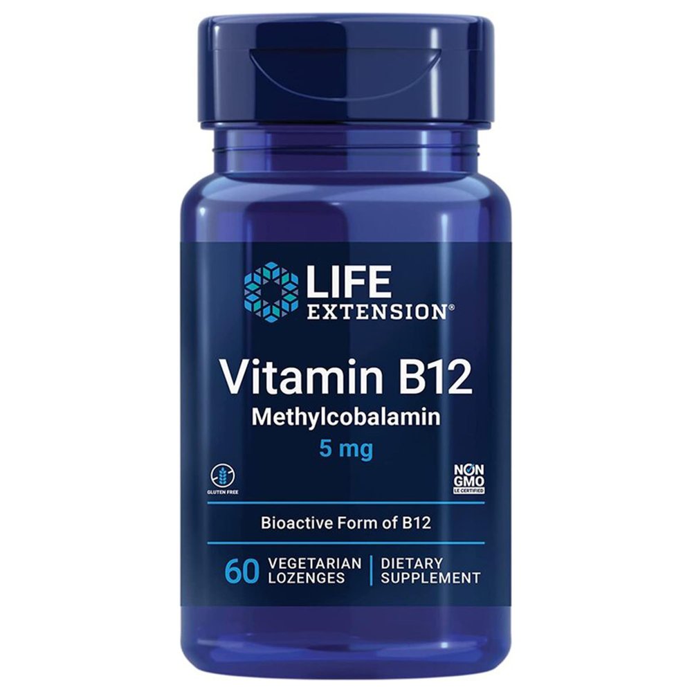 Life Extension, Methylcobalamin (Vitamin B12), Depot, Every 10 Days 1 Tablet, 5000mcg, 60 Vegan Lozenges, Gluten Free, Vegetarian, Soy Free, Non GMO