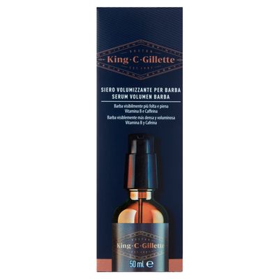 King C. Gillette Beard Serum Volume Beard Care for Men with Vitamin B Complex and Caffeine 50ml Gift Idea for Men
