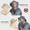 VanderHOME Mosquito Head Net Hat Sarifi Hiking Cap Protection from Mosquito Insect Bug Bee Gnats for Men/Women Outdoor Sun Protection Beekeeping Hat with Veil for Gardening and Honey Gathering Orange view 3
