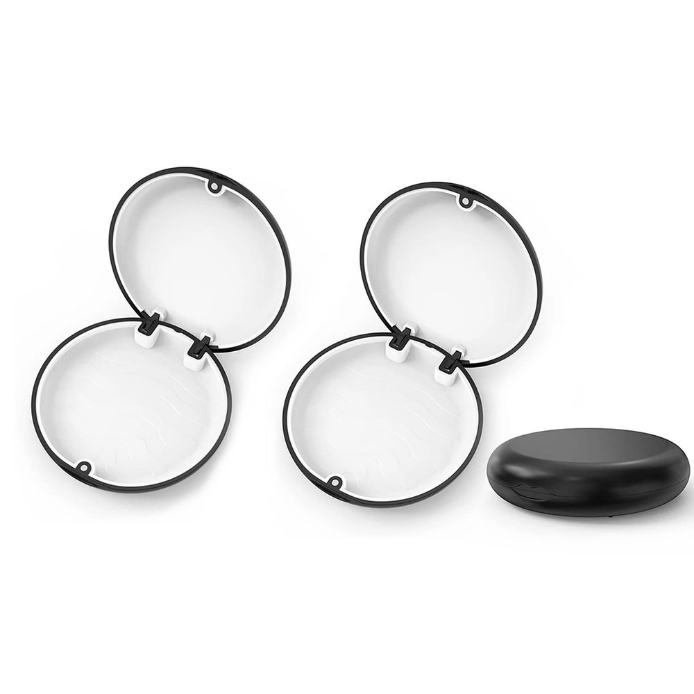 Aligner and Retainer Case, YOUYA DENTAL 2PCS Solid Orthodontic Aligner Retainer Case Denture False Box, Mouthguard Case Holder Protective Case for Oral Care Dentisty - Black