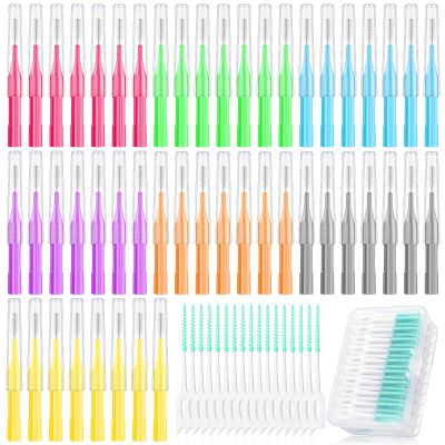 250 Pieces Interdental Brush Tooth Floss Tooth Cleaning Tool Toothpick Dental Tooth Flossing Head Oral Dental Hygiene Dental Flosser Teeth Soft Dental Picks Refill Toothpick Cleaners(Cute Color)