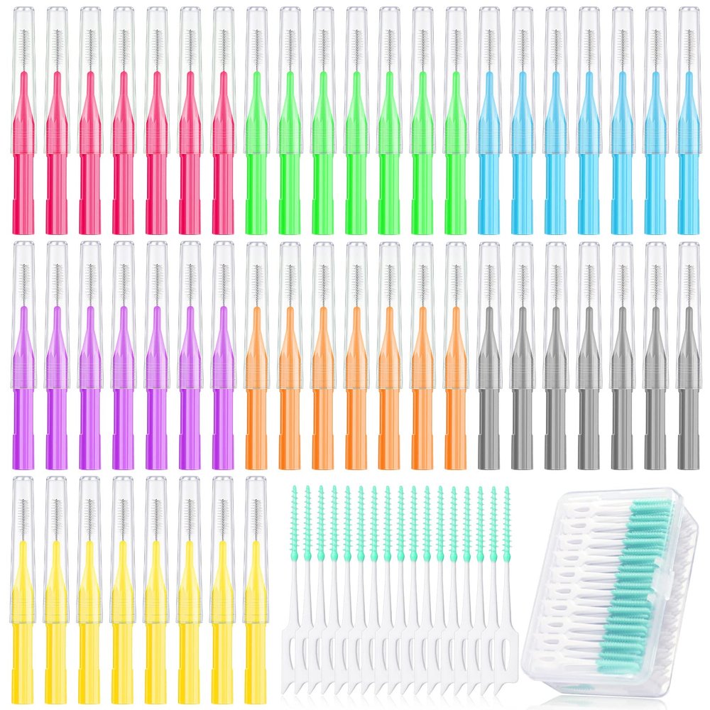 250 Pieces Interdental Brush Tooth Floss Tooth Cleaning Tool Toothpick Dental Tooth Flossing Head Oral Dental Hygiene Dental Flosser Teeth Soft Dental Picks Refill Toothpick Cleaners(Cute Color)