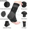 Adjustable Ankle Support Compression Ankle Brace Strap Foot Sleeves Socks with Ligament Damage, Heel Support Ankle Protector for Achilles Tendonitis, Weak Sprained, Plantar Fasciitis(XL-Black) view 3