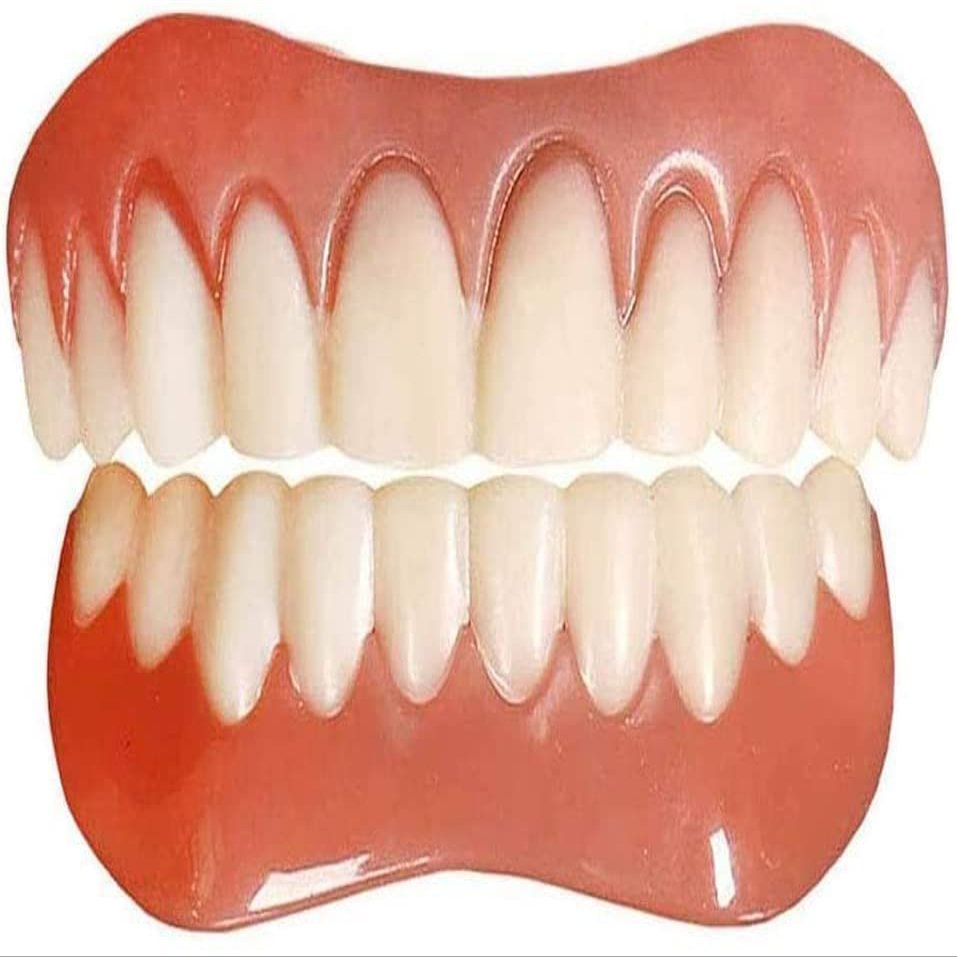 2 Pcs Quick Dentures Teeth Perfect Smiling Veneer Cosmetic Teeth for Lower and Upper jaw Denture Smile Veneer, Quickly Make You Own Perfect Smiling