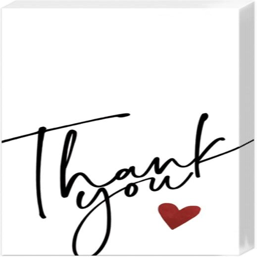 IHR Ideal Home Range - Pocket Tissues Thank You with Hearts red 1 Packet of 10 Individual 4-Ply Pocket Tissues 21 cm x 21 cm / 8 inch x 8 inch