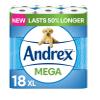 Andrex Classic Clean Mega Toilet 2-Ply Roll, White - 18 XL Rolls Same Quality Roll, Lasts Even Longer, = 27 Standard view 1
