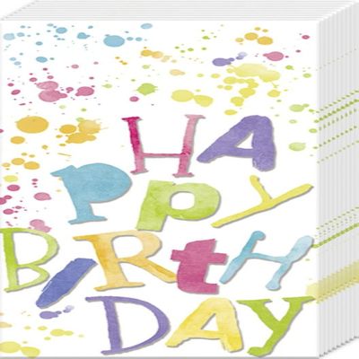 IHR Ideal Home Range - Pocket Tissues Birthday Splashes 1 Packet of 10 Individual 4-Ply Pocket Tissues 21 cm x 21 cm / 8 inch x 8 inch