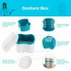 HoitoDeals Blue & white False Teeth Container Denture Storage Box For Dental Cleaning Holder Carry Case (2Pcs) view 4