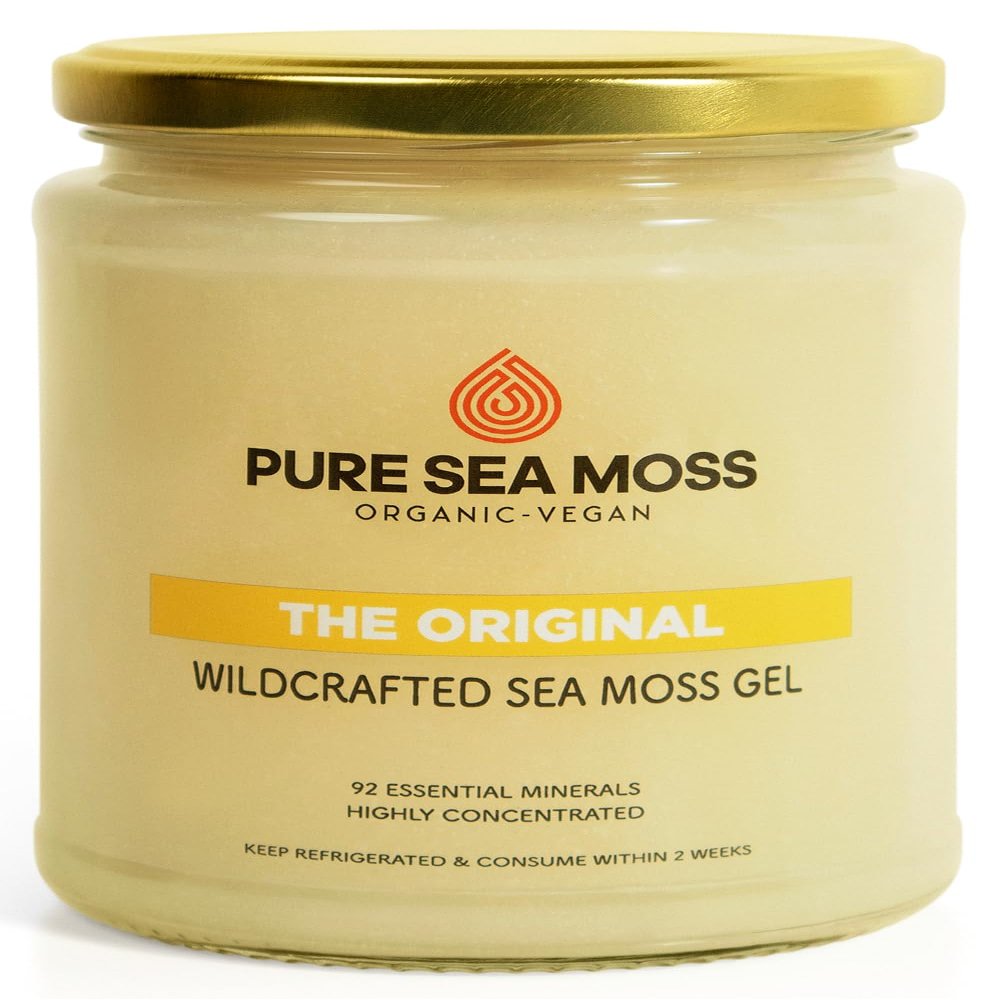 Organic Sea Moss Gel by Pure Sea Moss UK - The Original 500ml, Made with Wildcrafted Organic Sea Moss - Vegan Irish Seamoss Sourced from St Lucia
