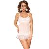 Women Sexy Lingerie Bodysuit White Plus Size Sexy Lace Dress White M view 1