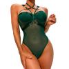 Sexy Lingerie Outfits Three Point Lace Black Sexy One Piece Lingerie Green M view 1