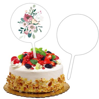 BIAO TX Acrylic Cake Toppers, Blank, Pack of 10 Cake Toppers, Personalised, Round Cake Toppers, Birthday for Birthdays, Weddings, Cake Decoration