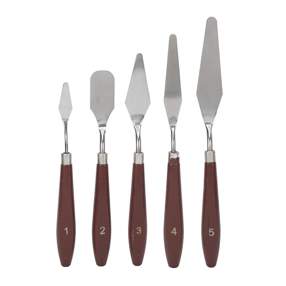 5 Pcs Wax Spatulas Multifunction Cake Icing Spatula Mixing Scraper Steel Body Waxing Sticks for Body Hair Eyebrow Hair Removal or Cake Decaration