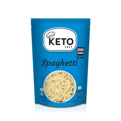 Keto Chef Vegan Slim Spaghetti Pasta - Paleo Friendly Instant Konjac Pasta, Zero Fat, Shirataki, Sugar & Carbs, Free-From, Healthy Diet Low Calorie Food | Ready to Eat (270g)
