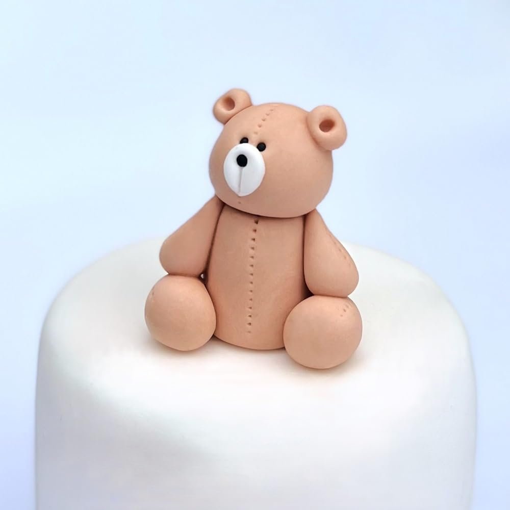 SugArt Teddy Bear Brown Cake Topper Party Decoration Fondant Fabulous Edible Icing Great for Kids Boy Girl Easy To Use Icing Professional