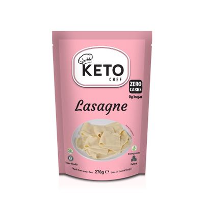 Keto Chef Vegan Lasagne Pasta Sheets - Instant Konjac Slim Pasta Sheet, Contains Zero Carbohydrates, Shirataki, Fat & Sugar, Made from Free-From Flour, Paleo Friendly | Low Calorie Ready to Eat (270g)