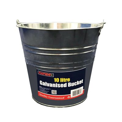 10 Litre Galvanised Builders Bucket Home Garden Heavy Duty Bucket