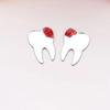 50pcs of DIY Teeth Shape Wall Mirror Sticker, Dental Care Mirrored Teeth Decals for Dentist Clinic Party Decoration (Middle, Silver Mirror) view 1