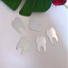 50pcs of DIY Teeth Shape Wall Mirror Sticker, Dental Care Mirrored Teeth Decals for Dentist Clinic Party Decoration (Middle, Silver Mirror) view 3