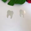 50pcs of DIY Teeth Shape Wall Mirror Sticker, Dental Care Mirrored Teeth Decals for Dentist Clinic Party Decoration (Middle, Silver Mirror) view 4