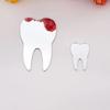 50pcs of DIY Teeth Shape Wall Mirror Sticker, Dental Care Mirrored Teeth Decals for Dentist Clinic Party Decoration (Small, Silver Mirror) view 3