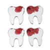 50pcs of DIY Teeth Shape Wall Mirror Sticker, Dental Care Mirrored Teeth Decals for Dentist Clinic Party Decoration (Small, Silver Mirror) view 4