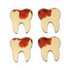50pcs of DIY Teeth Shape Wall Mirror Sticker, Dental Care Mirrored Teeth Decals for Dentist Clinic Party Decoration (Small, Gold Mirror) view 3