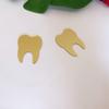 50pcs of DIY Teeth Shape Wall Mirror Sticker, Dental Care Mirrored Teeth Decals for Dentist Clinic Party Decoration (Small, Gold Mirror) view 4