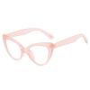 WALLBIG Fashion and Personality Anti-Blue-Ray Reading Glasses for Women with Sexy Cat Shape Frame Blue Bloking with T Letter Decorate view 1