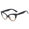 WALLBIG Fashion and Personality Anti-Blue-Ray Reading Glasses for Women with Sexy Cat Shape Frame Blue Bloking with T Letter Decorate view 3