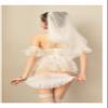 Women One Piece Lingerie Sexy Lingerie with Veil Hollow Sexy Pajamas Temptation Mesh Suspenders Role Playing Bridal Suit White One Size view 4