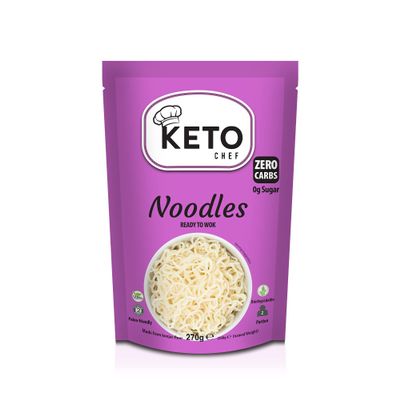 Keto Chef Vegan Microwaveable Slim Noodles - Free-From Instant Konjac Noodle, Zero Carbohydrates & Sugar, Shirataki, Paleo Friendly Healthy Low Calorie Diet, Ready to Eat | Pack of 12 (270g)