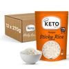 Keto Chef Konjac (Sticky Rice, Pack of 12 x 200g), Vegan, Instant Sushi Rice, Low Carb, Gluten & Sugar Free, Low Calorie, Ready to Eat, Healthy Keto Diet Food view 1
