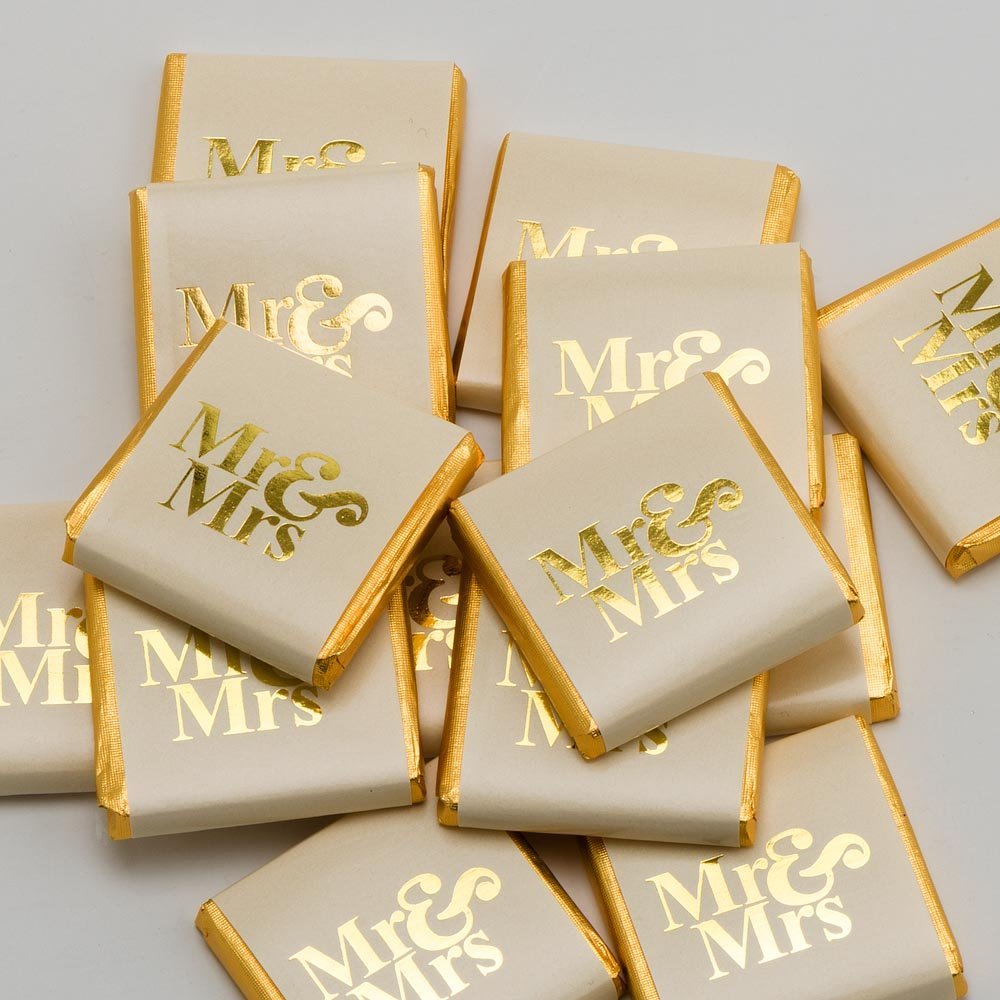 Italian Options Gold Mr & Mrs Wedding Chocolate Neapolitans (25 Chocolates)