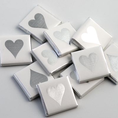Italian Options Silver Heart Wedding Chocolate Neapolitans (75 Chocolates)