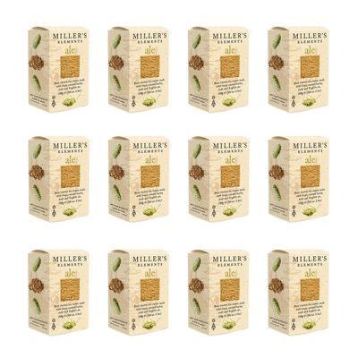 Artisan Biscuits - Miller's Elements, Ale Crackers 100g (Pack of 12)